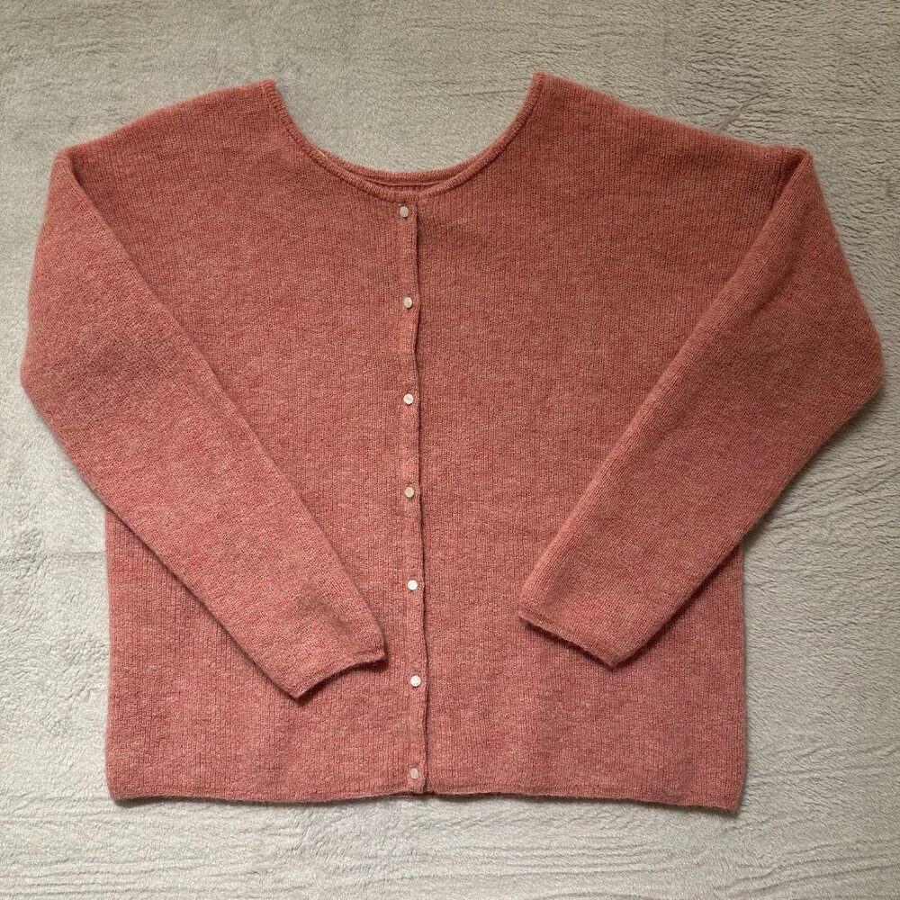 Sezane | Gaspard Cardigan | Rosewood Pink | XL | Super kid mohair